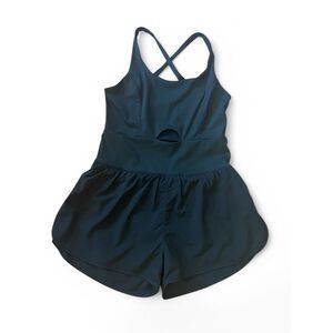 Romper Women’s Black Jumpsuits & Tracksuits   Sleeveless Nylon One Piece Sz M/L